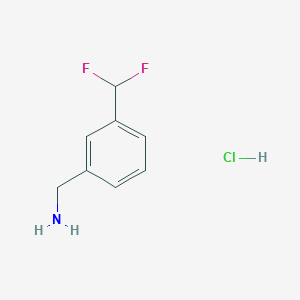 molecular formula C8H10ClF2N B1429302 (3-(Difluoromethyl)phenyl)methanamine hydrochloride CAS No. 1256353-07-7