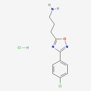 3-(3-(4-Chlorophenyl)-1,2,4-oxadiazol-5-yl)propan-1-amine hydrochloride
