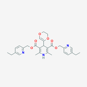 Bis[(5-ethylpyridin-2-yl)methyl] 4-(2,3-dihydro-1,4-dioxin-5-yl)-2,6-dimethyl-1,4-dihydropyridine-3,5-dicarboxylate