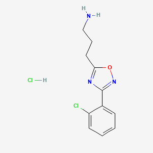 molecular formula C11H13Cl2N3O B1429312 3-(3-(2-氯苯基)-1,2,4-噁二唑-5-基)丙基胺盐酸盐 CAS No. 1374407-84-7