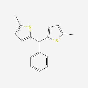 molecular formula C17H16S2 B14293299 Thiophene, 2,2'-(phenylmethylene)bis[5-methyl- CAS No. 126045-46-3