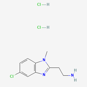 molecular formula C10H14Cl3N3 B1429339 [2-(5-氯-1-甲基-1H-苯并咪唑-2-基)乙基]胺二盐酸盐 CAS No. 1375473-13-4