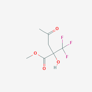 molecular formula C7H9F3O4 B14293427 Pentanoic acid, 2-hydroxy-4-oxo-2-(trifluoromethyl)-, methyl ester CAS No. 118163-50-1