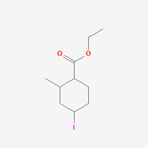 molecular formula C10H17IO2 B14293507 Cyclohexanecarboxylic acid, 4-iodo-2-methyl-, ethyl ester CAS No. 113962-04-2