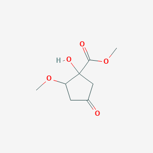 molecular formula C8H12O5 B14293521 Methyl 1-hydroxy-2-methoxy-4-oxocyclopentane-1-carboxylate CAS No. 112381-72-3