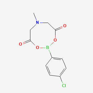 molecular formula C11H11BClNO4 B1429356 2-(4-Chlorophenyl)-6-methyl-1,3,6,2-dioxazaborocane-4,8-dione CAS No. 1404227-24-2
