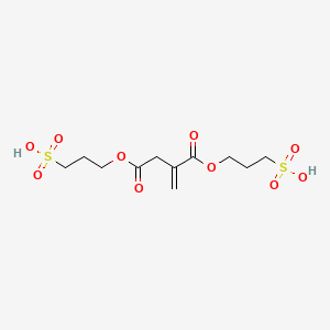molecular formula C11H18O10S2 B14293572 Butanedioic acid, methylene-, bis(3-sulfopropyl) ester CAS No. 117520-67-9