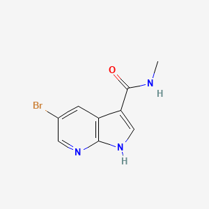 molecular formula C9H8BrN3O B1429372 5-bromo-N-methyl-1H-pyrrolo[2,3-b]pyridine-3-carboxamide CAS No. 872620-93-4