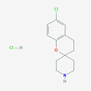 molecular formula C13H17Cl2NO B1429377 6-氯螺[色满-2,4'-哌啶]盐酸盐 CAS No. 909035-22-9