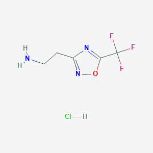 molecular formula C5H7ClF3N3O B1429381 2-(5-(Trifluoromethyl)-1,2,4-oxadiazol-3-yl)ethanamine hydrochloride CAS No. 1244059-17-3