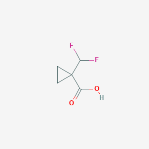 molecular formula C5H6F2O2 B1429383 1-(Difluoromethyl)cyclopropane-1-carboxylic acid CAS No. 1314397-71-1