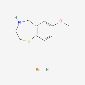 molecular formula C10H14BrNOS B1429384 7-Methoxy-2,3,4,5-tetrahydro-1,4-benzothiazepine hydrobromide CAS No. 1186400-78-1