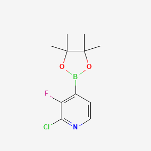 molecular formula C11H14BClFNO2 B1429386 2-Chloro-3-fluoro-4-(4,4,5,5-tetramethyl-1,3,2-dioxaborolan-2-yl)pyridine CAS No. 1029654-43-0