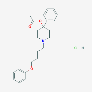 molecular formula C24H32ClNO3 B142942 4-Piperidinol, 1-(4-phenoxybutyl)-4-phenyl-, propanoate (ester), hydrochloride CAS No. 128864-82-4