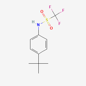 molecular formula C11H14F3NO2S B14294297 Methanesulfonamide, N-[4-(1,1-dimethylethyl)phenyl]-1,1,1-trifluoro- CAS No. 122130-87-4