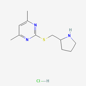 4,6-Dimethyl-2-((pyrrolidin-2-ylmethyl)thio)pyrimidine hydrochloride