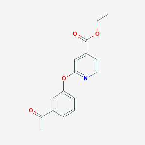 molecular formula C16H15NO4 B1429444 Ethyl 2-(3-acetylphenoxy)isonicotinate CAS No. 1415719-64-0