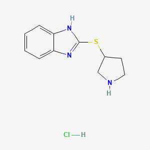 molecular formula C11H14ClN3S B1429445 2-(pyrrolidin-3-ylthio)-1H-benzo[d]imidazole hydrochloride CAS No. 1420967-67-4