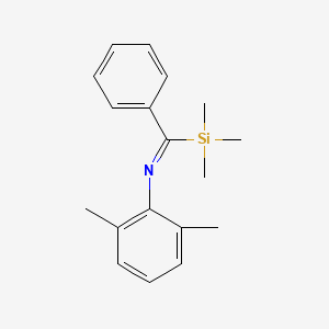 molecular formula C18H23NSi B14294485 Silane, [[(2,6-dimethylphenyl)imino]phenylmethyl]trimethyl- CAS No. 115652-22-7