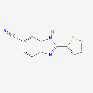 molecular formula C12H7N3S B1429465 2-(thiophen-2-yl)-1H-1,3-benzodiazole-5-carbonitrile CAS No. 1421261-89-3