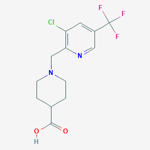 molecular formula C13H14ClF3N2O2 B1429472 1-(3-Chloro-5-trifluoromethyl-pyridin-2-ylmethyl)-piperidine-4-carboxylic acid CAS No. 1311279-30-7