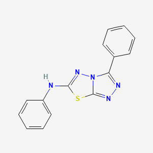 molecular formula C15H11N5S B14294727 N,3-Diphenyl[1,2,4]triazolo[3,4-b][1,3,4]thiadiazol-6-amine CAS No. 113486-75-2