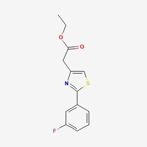 molecular formula C13H12FNO2S B1429476 Ethyl 2-[2-(3-fluorophenyl)-1,3-thiazol-4-yl]acetate CAS No. 1481554-79-3