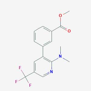 molecular formula C16H15F3N2O2 B1429477 3-(2-Dimethylamino-5-trifluoromethyl-pyridin-3-yl)-benzoic acid methyl ester CAS No. 1311278-97-3