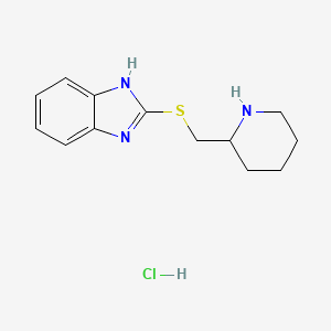 molecular formula C13H18ClN3S B1429479 2-((piperidin-2-ylmethyl)thio)-1H-benzo[d]imidazole hydrochloride CAS No. 1420828-95-0