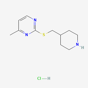 B1429481 4-Methyl-2-((piperidin-4-ylmethyl)thio)pyrimidine hydrochloride CAS No. 1420973-59-6