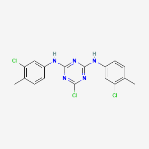 molecular formula C17H14Cl3N5 B1429486 6-氯-N,N'-双(3-氯-4-甲基苯基)-1,3,5-三嗪-2,4-二胺 CAS No. 1379811-60-5