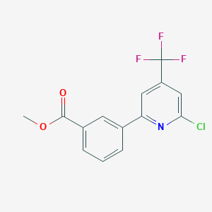 molecular formula C14H9ClF3NO2 B1429487 3-(6-Chloro-4-trifluoromethyl-pyridin-2-yl)-benzoic acid methyl ester CAS No. 1311279-21-6