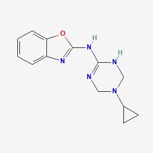 molecular formula C13H15N5O B1429497 N-(5-环丙基-1,4,5,6-四氢-1,3,5-三嗪-2-基)-1,3-苯并噁唑-2-胺 CAS No. 1379811-54-7