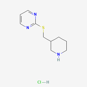 molecular formula C10H16ClN3S B1429500 2-((Piperidin-3-ylmethyl)thio)pyrimidine hydrochloride CAS No. 1420840-52-3