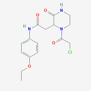 molecular formula C16H20ClN3O4 B1429504 2-[1-(chloroacetyl)-3-oxopiperazin-2-yl]-N-(4-ethoxyphenyl)acetamide CAS No. 1379811-20-7