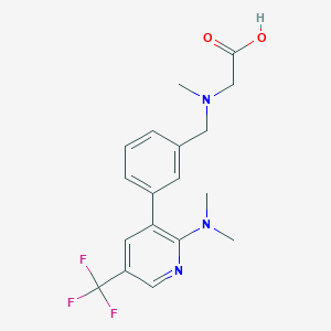 molecular formula C18H20F3N3O2 B1429509 {[3-(2-Dimethylamino-5-trifluoromethyl-pyridin-3-yl)-benzyl]-methyl-amino}-acetic acid CAS No. 1311279-74-9