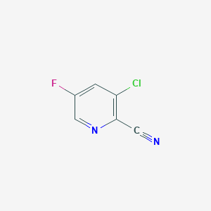 molecular formula C6H2ClFN2 B1429510 3-Chloro-5-fluoropyridine-2-carbonitrile CAS No. 950670-25-4