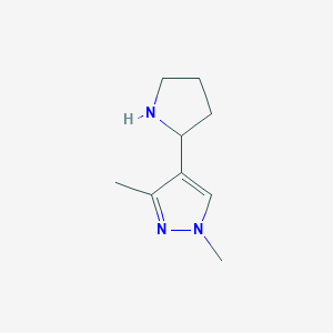 molecular formula C9H15N3 B1429512 1,3-dimethyl-4-(pyrrolidin-2-yl)-1H-pyrazole CAS No. 1368379-70-7
