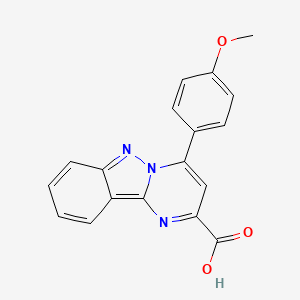 molecular formula C18H13N3O3 B1429514 4-(4-甲氧基苯基)嘧啶并[1,2-b]吲唑-2-羧酸 CAS No. 1435989-87-9