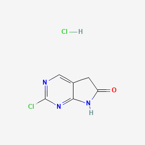 molecular formula C6H5Cl2N3O B1429520 2-chloro-5,7-dihydropyrrolo[2,3-d]pyrimidin-6-one;hydrochloride CAS No. 1404373-76-7