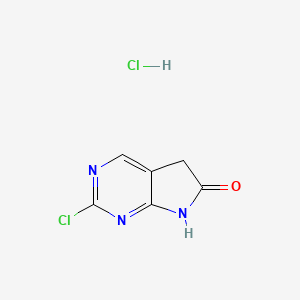 molecular formula C6H5Cl2N3O B1429520 2-氯-5H-吡咯并[2,3-d]嘧啶-6(7H)-酮盐酸盐 CAS No. 1404373-76-7