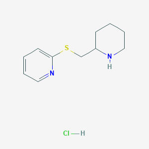 molecular formula C11H17ClN2S B1429521 2-((Piperidin-2-ylmethyl)thio)pyridine hydrochloride CAS No. 1420980-77-3