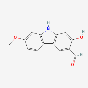 molecular formula C14H11NO3 B14295212 2-Hydroxy-7-methoxy-9H-carbazole-3-carbaldehyde CAS No. 119736-83-3