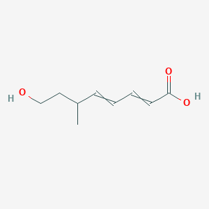 molecular formula C9H14O3 B14295219 8-Hydroxy-6-methylocta-2,4-dienoic acid CAS No. 113592-82-8
