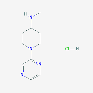 molecular formula C10H17ClN4 B1429525 N-methyl-1-(pyrazin-2-yl)piperidin-4-amine hydrochloride CAS No. 1420895-44-8