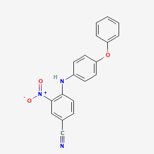 molecular formula C19H13N3O3 B1429534 3-Nitro-4-[(4-phenoxyphenyl)amino]benzonitrile CAS No. 1417351-89-3