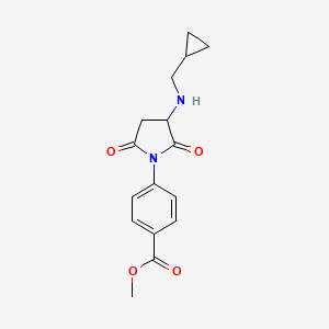 molecular formula C16H18N2O4 B1429535 Methyl 4-{3-[(cyclopropylmethyl)amino]-2,5-dioxopyrrolidin-1-yl}benzoate CAS No. 1415719-15-1