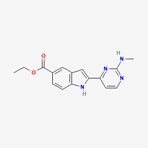 molecular formula C16H16N4O2 B1429545 Ethyl 2-(2-(methylamino)pyrimidin-4-yl)-1H-indole-5-carboxylate CAS No. 916486-06-1