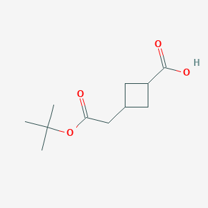 molecular formula C11H18O4 B1429557 cis-3-tert-Butoxycarbonylmethyl-cyclobutanecarboxylic acid CAS No. 847416-52-8