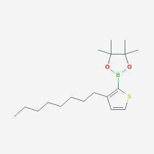 molecular formula C18H31BO2S B1429569 4,4,5,5-Tetramethyl-2-(3-octylthiophen-2-yl)-1,3,2-dioxaborolane CAS No. 405165-14-2